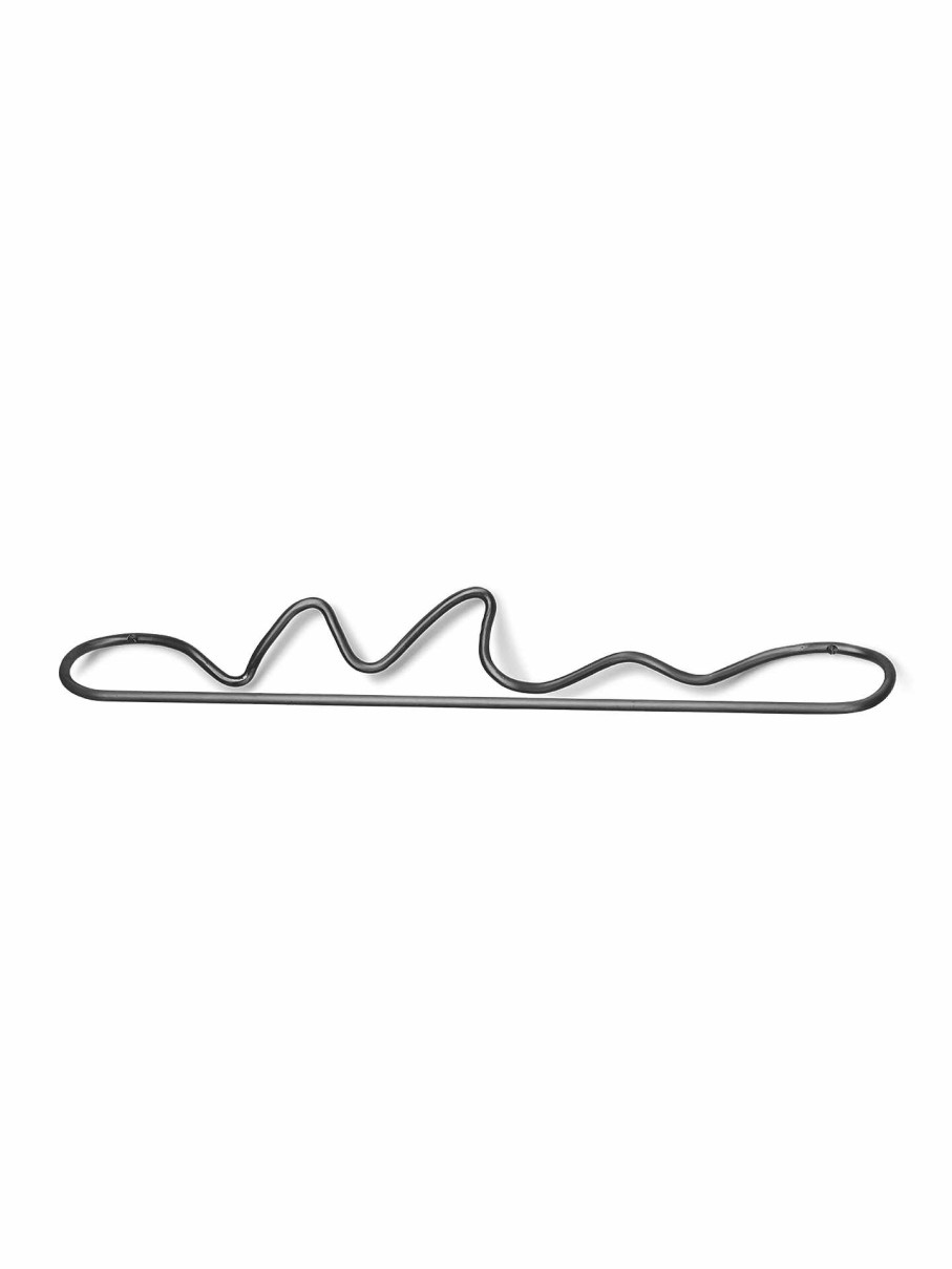 Accessories And Decorations Ferm Living | Curvature Towel Hanger Black Brass