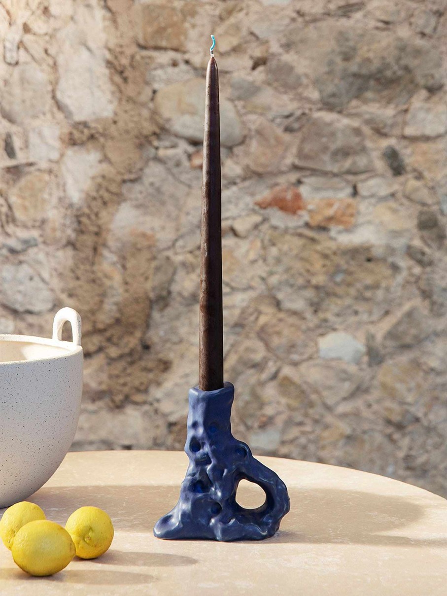 Accessories And Decorations Ferm Living | Dito Candle Holder - Single - Bright Blue