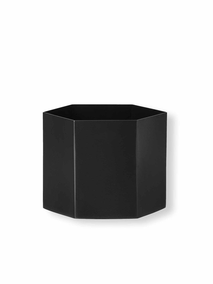 Green Living Ferm Living | Hexagon Pot Xl Black