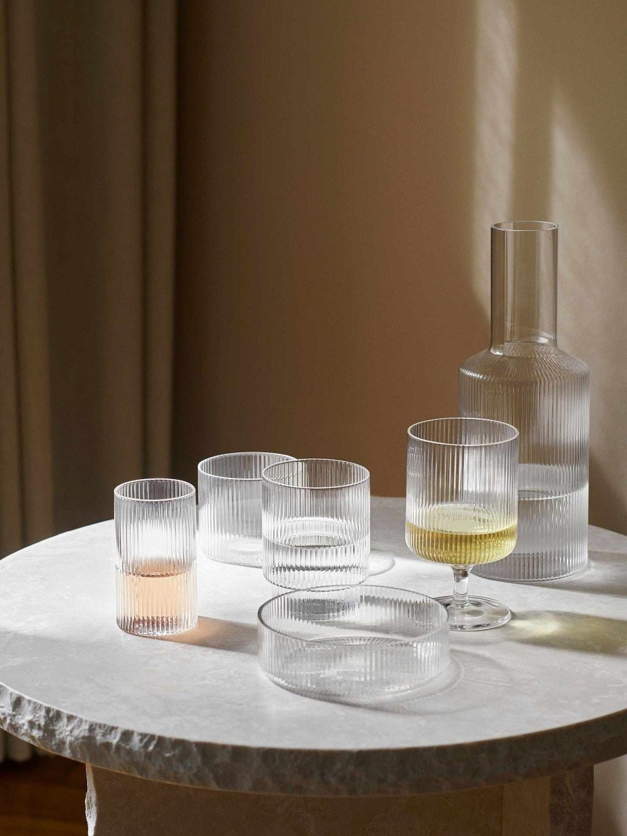 Kitchen Ferm Living | Ripple Glasses (Set Of 4) Clear