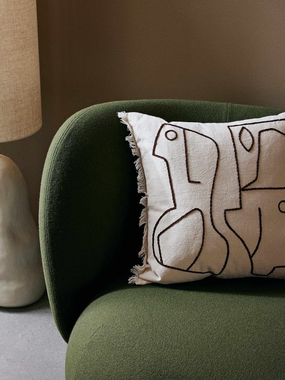 Textiles Ferm Living | Figure Cushion - Off-White/Coffee Offwhite