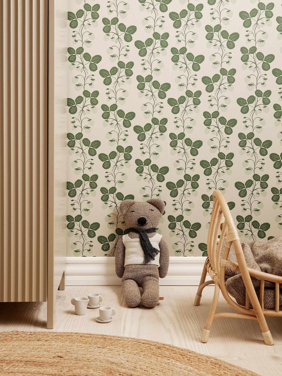 Kids Ferm Living | Strawberry Field Wallpaper Green