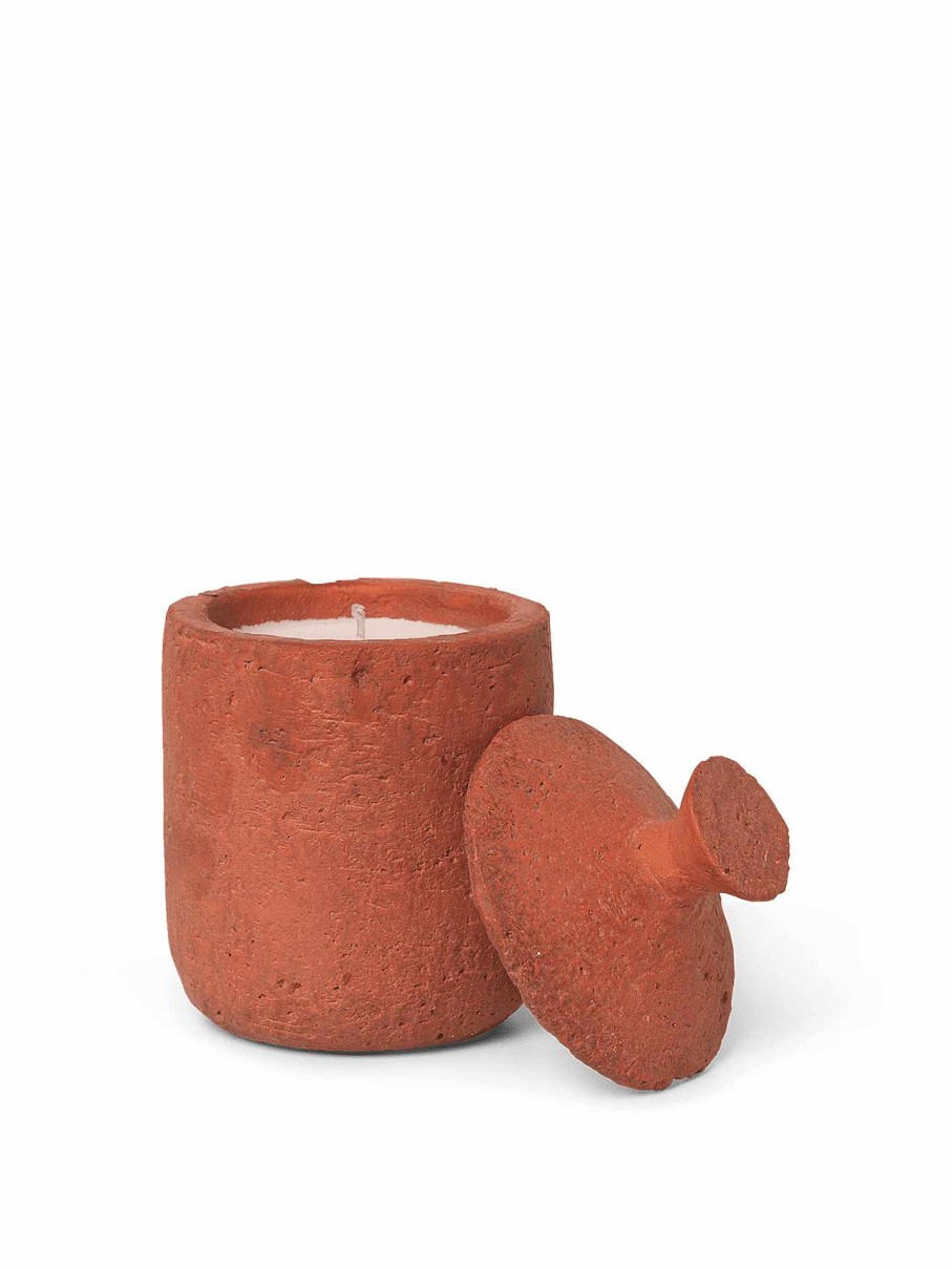 Accessories And Decorations Ferm Living | Ura Scented Candle - Red Sienna Orange Red