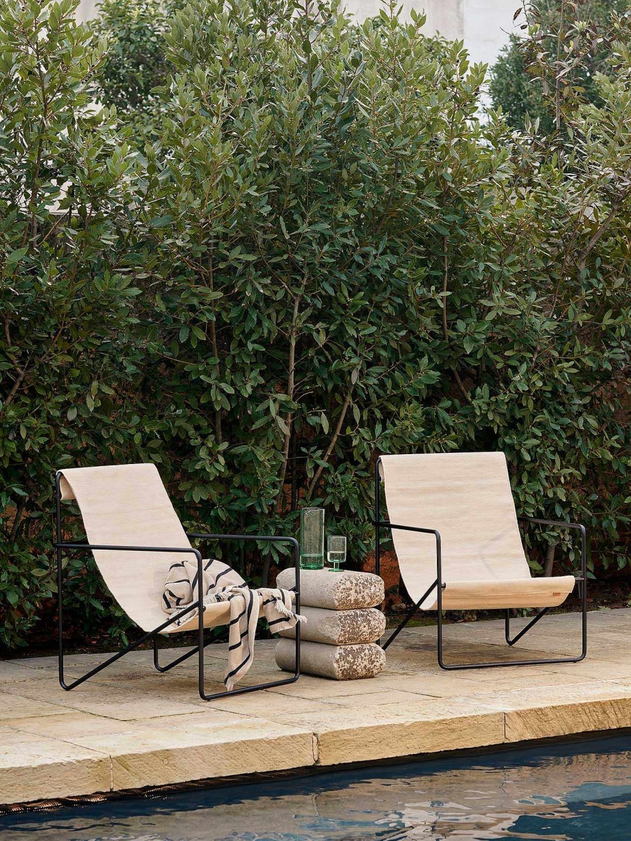 Outdoor Living Ferm Living | Desert Lounge Chair - Black/ Cloud