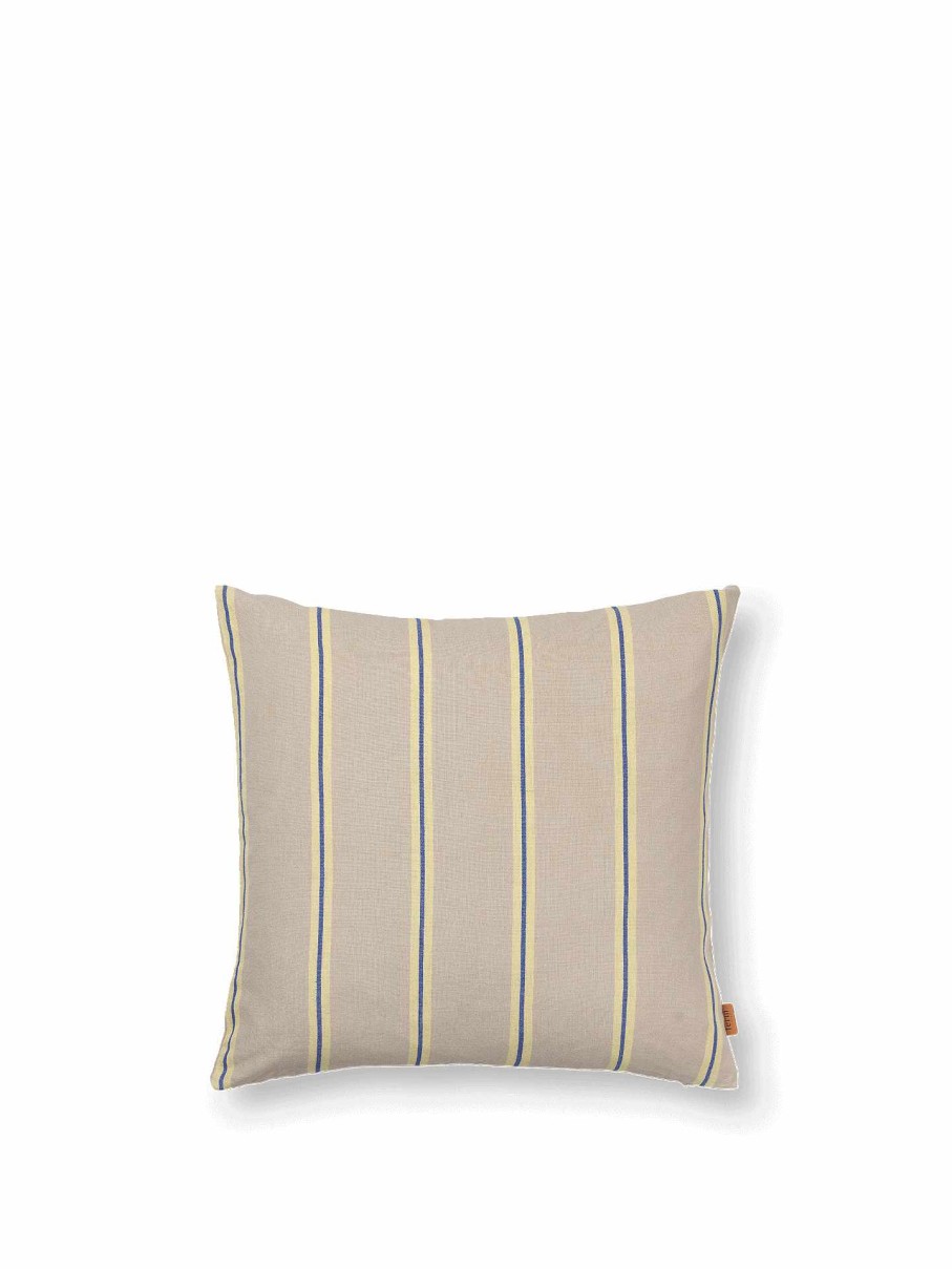 Textiles Ferm Living | Grand Cushion Cover /Lemon/Bright Blue﻿ Oyster