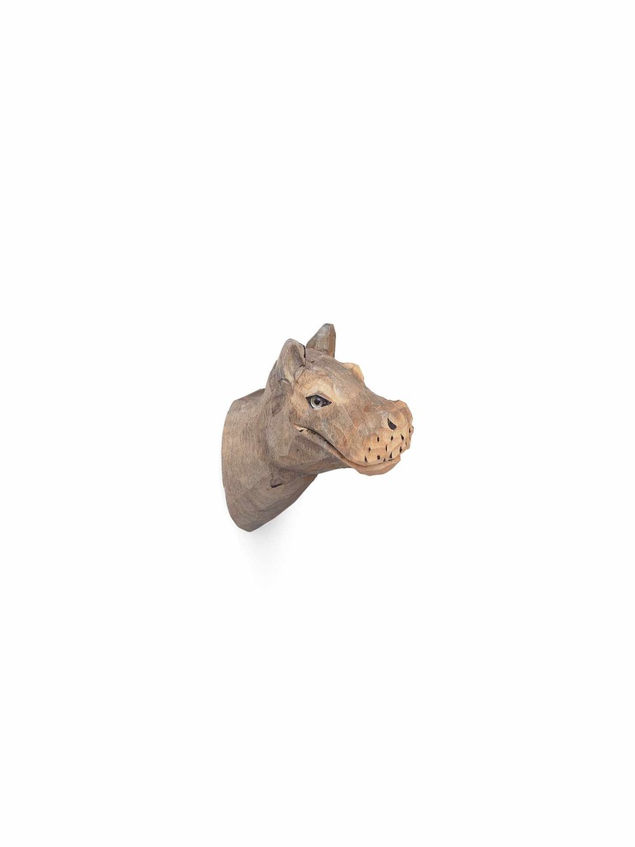 Kids Ferm Living | Animal Hand-Carved Hook - Hippo Warm Grey