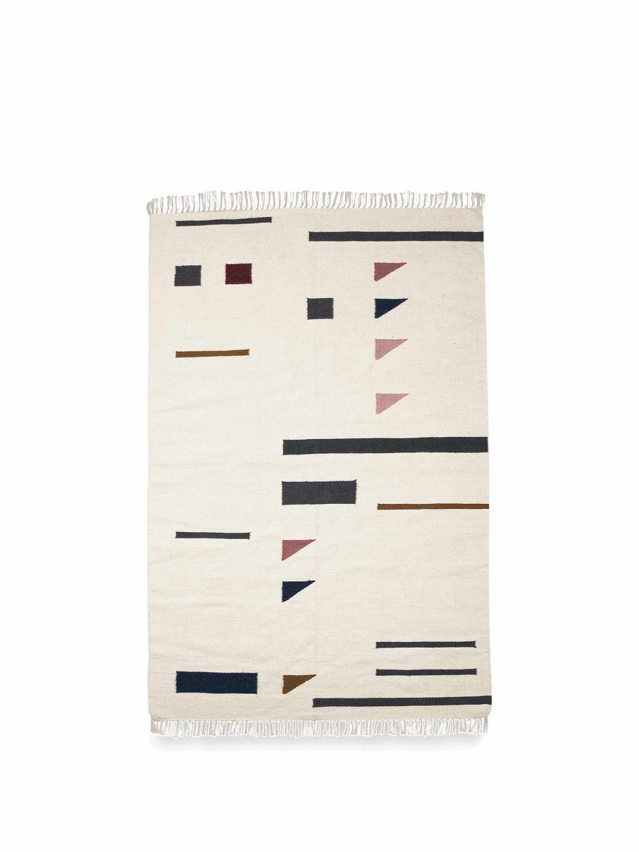 Rugs Ferm Living | Kelim Rug - Triangles - Large Offwhite