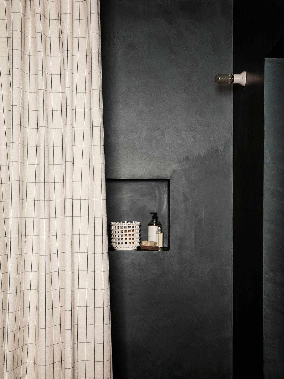 Textiles Ferm Living | Chambray Shower Curtain - Grid Beige