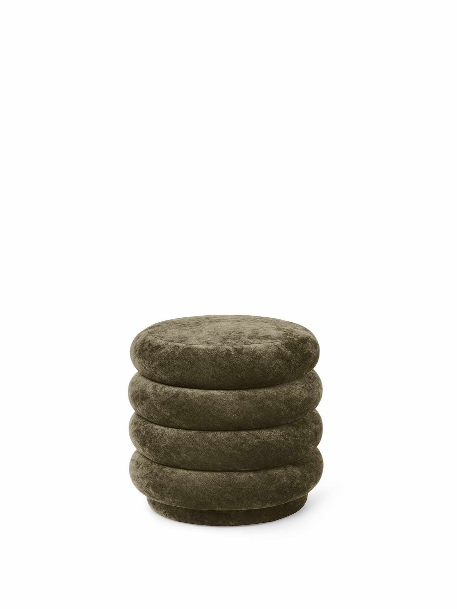 Furniture Ferm Living | Pouf Round - Faded Velvet Forest