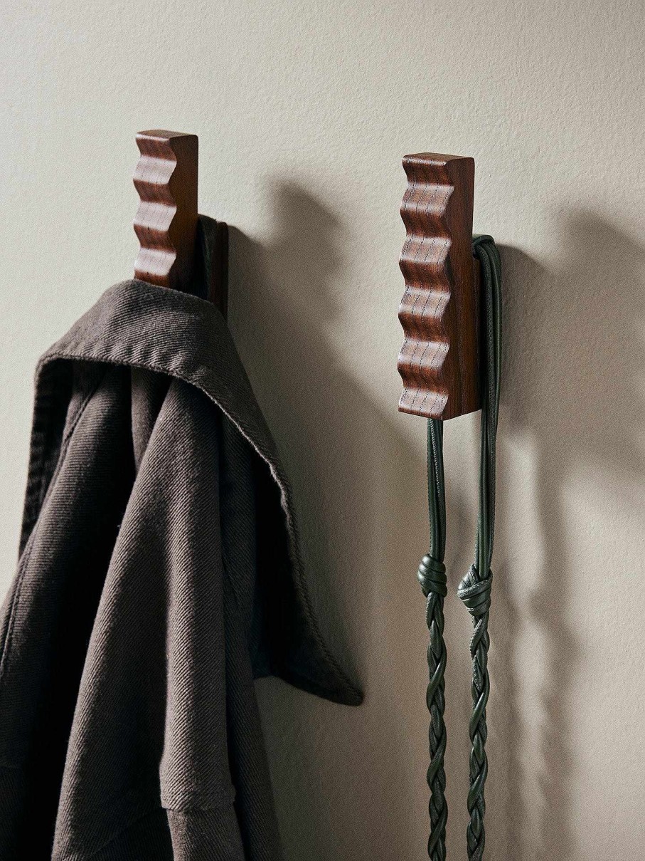 Accessories And Decorations Ferm Living | Unda Hooks - Set Of 2 Dark Brown