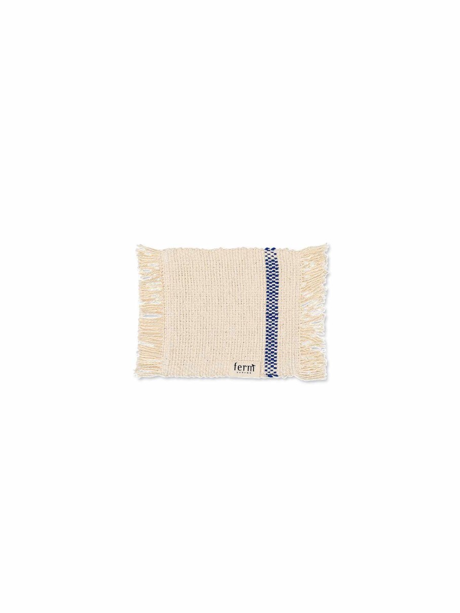 Kitchen Ferm Living | Savor Coasters - Set Of 4 - Off-White/ Blue