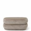 Furniture Ferm Living | Pouf Oval Faded Velvet Medium Beige