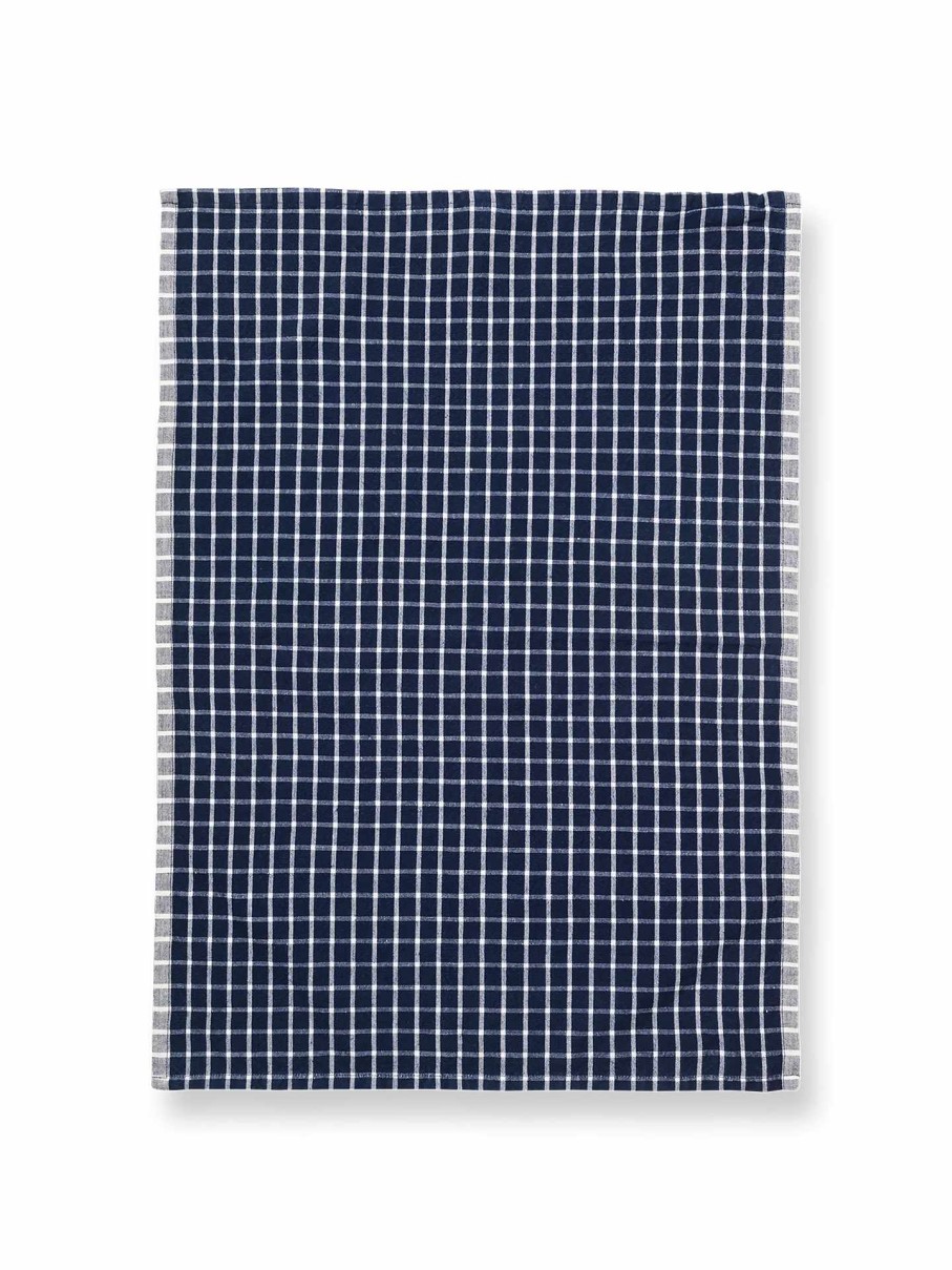 Kitchen Ferm Living | Hale Tea Towel - Blue/Off-White Dark Blue